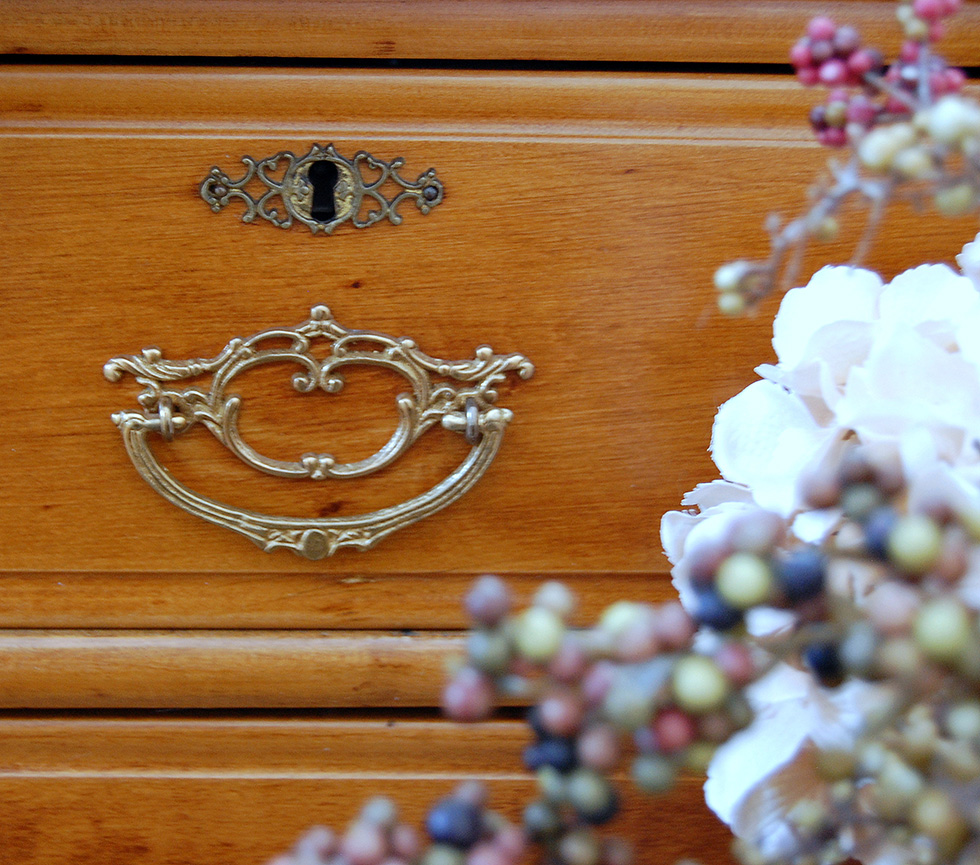 bureau with flowers