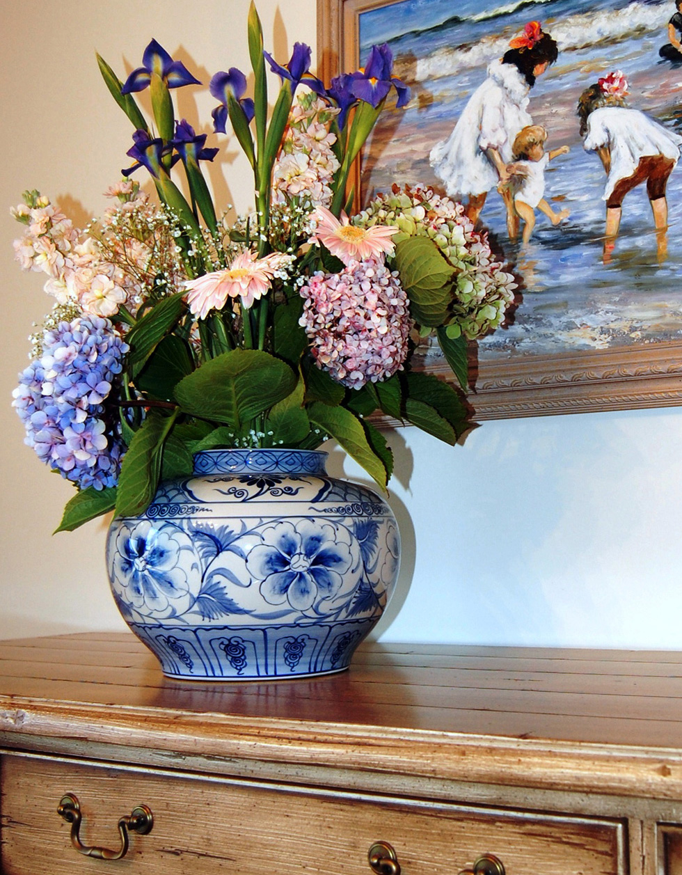 vase on bureau