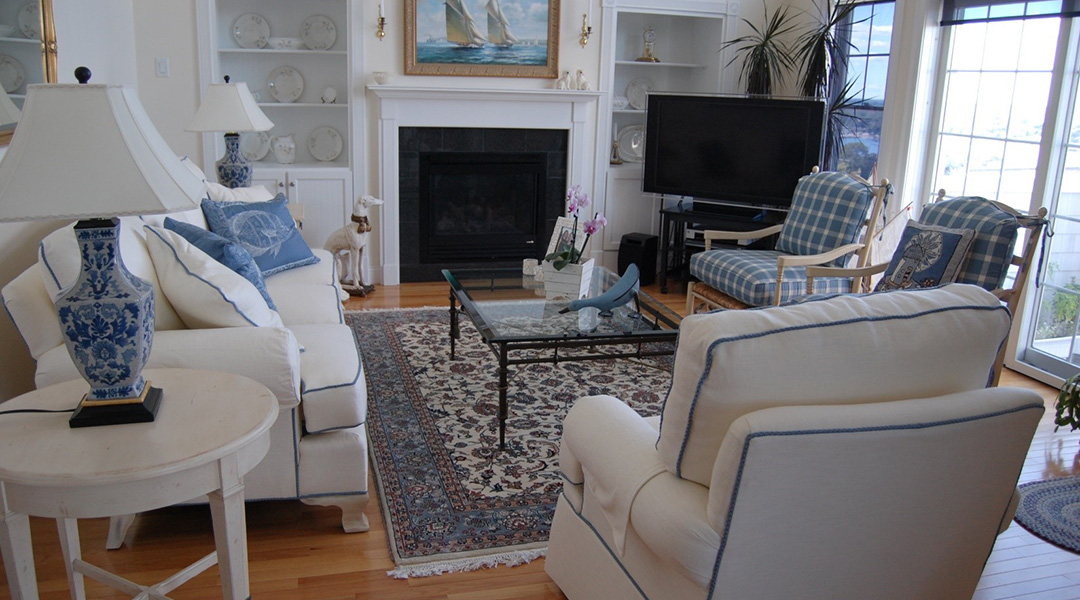 cozy living room with fireplace